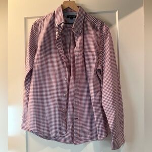 Tommy Hilfiger 100% cotton Red and White Checkered button down Shirt